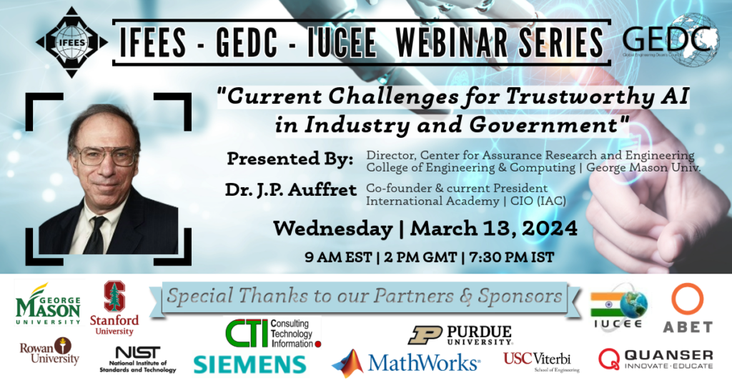Dr. J.P Auffret : Current Challenges for Trust Worthy AI In Industry And Government